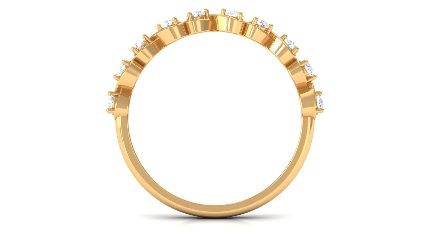 Natural Diamond Half Eternity Infinity Ring for Valentines