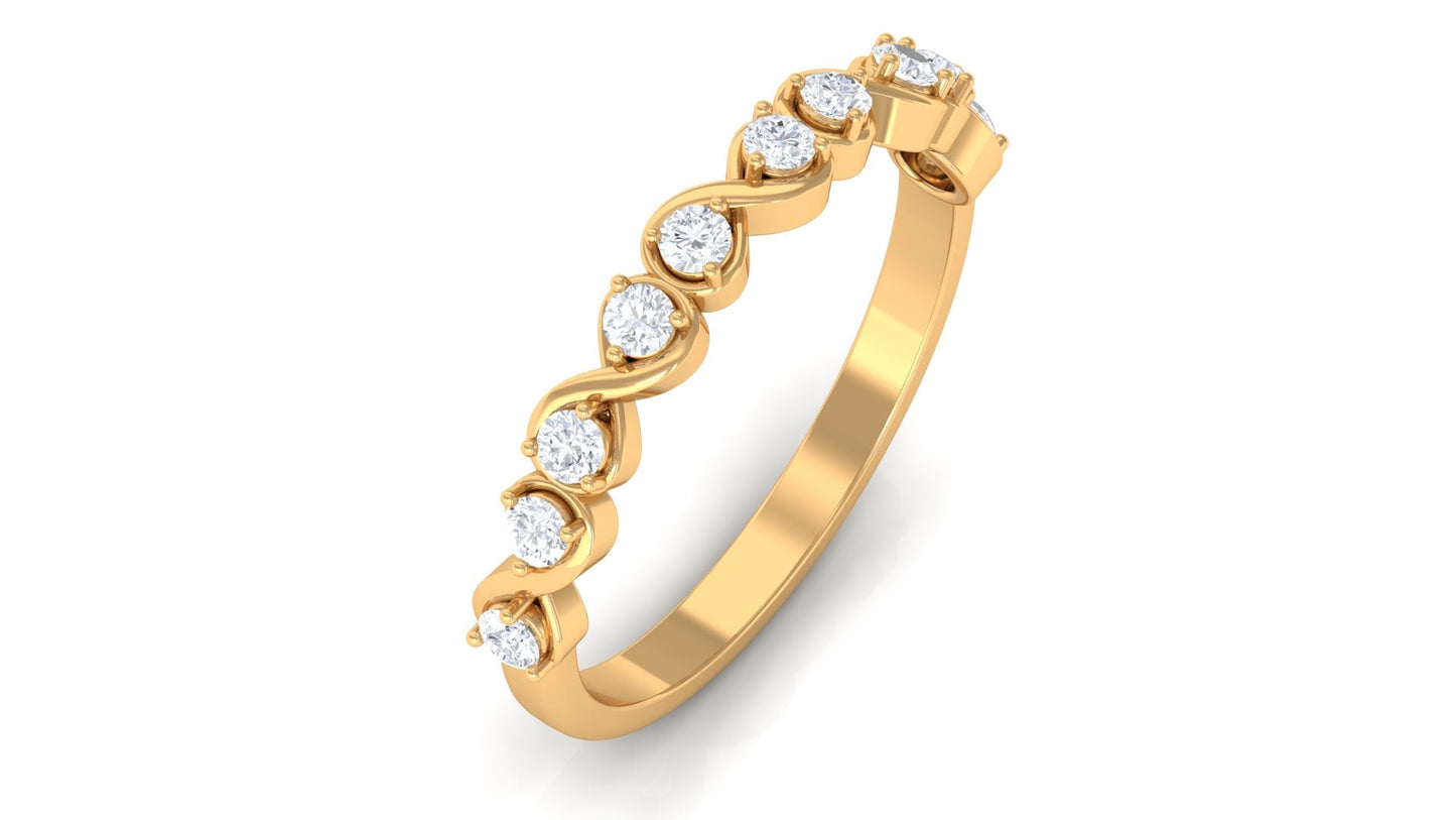 Natural Diamond Half Eternity Infinity Ring for Valentines