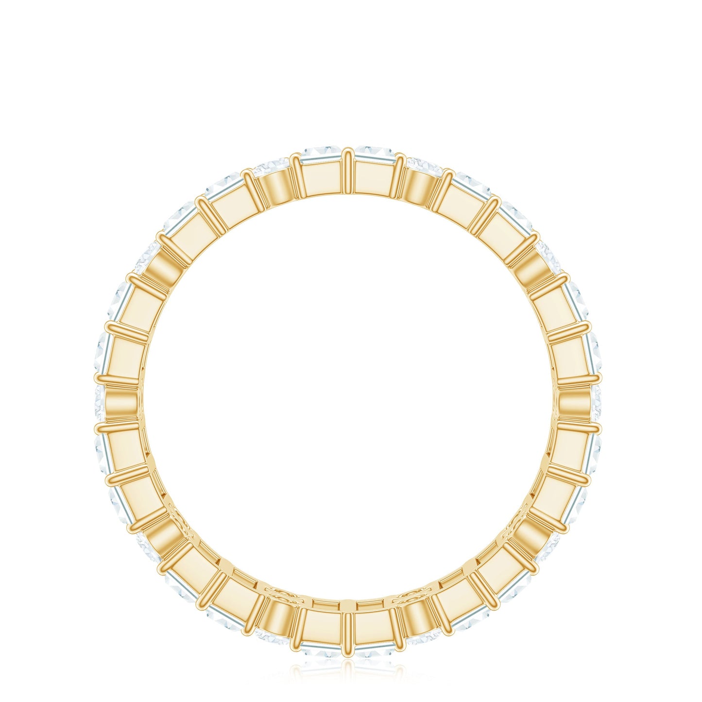 Round and Baguette Cut Moissanite Eternity Wedding Band