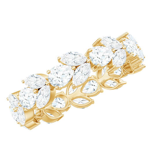 Certified Moissanite Leaf Eternity Band Ring for Women