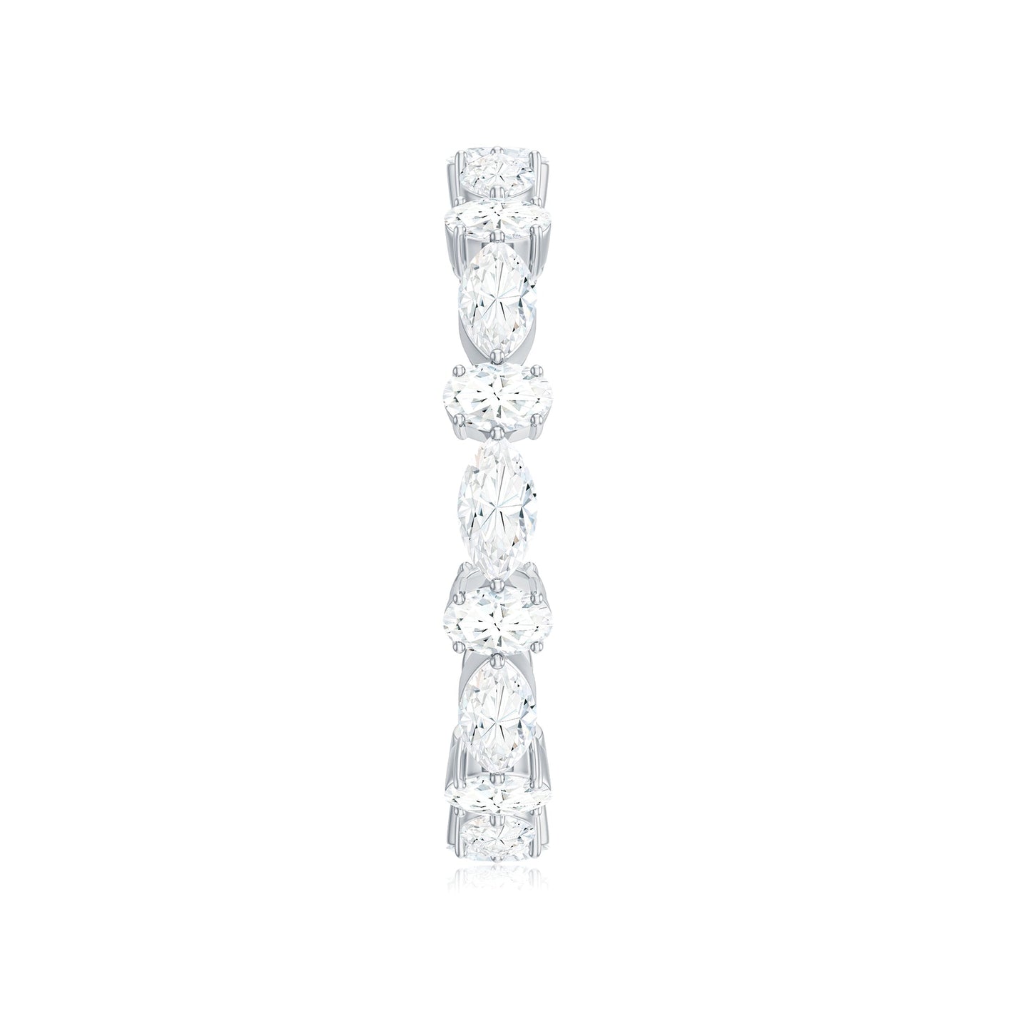 Oval and Marquise Cut Moissanite Stackable Eternity Ring