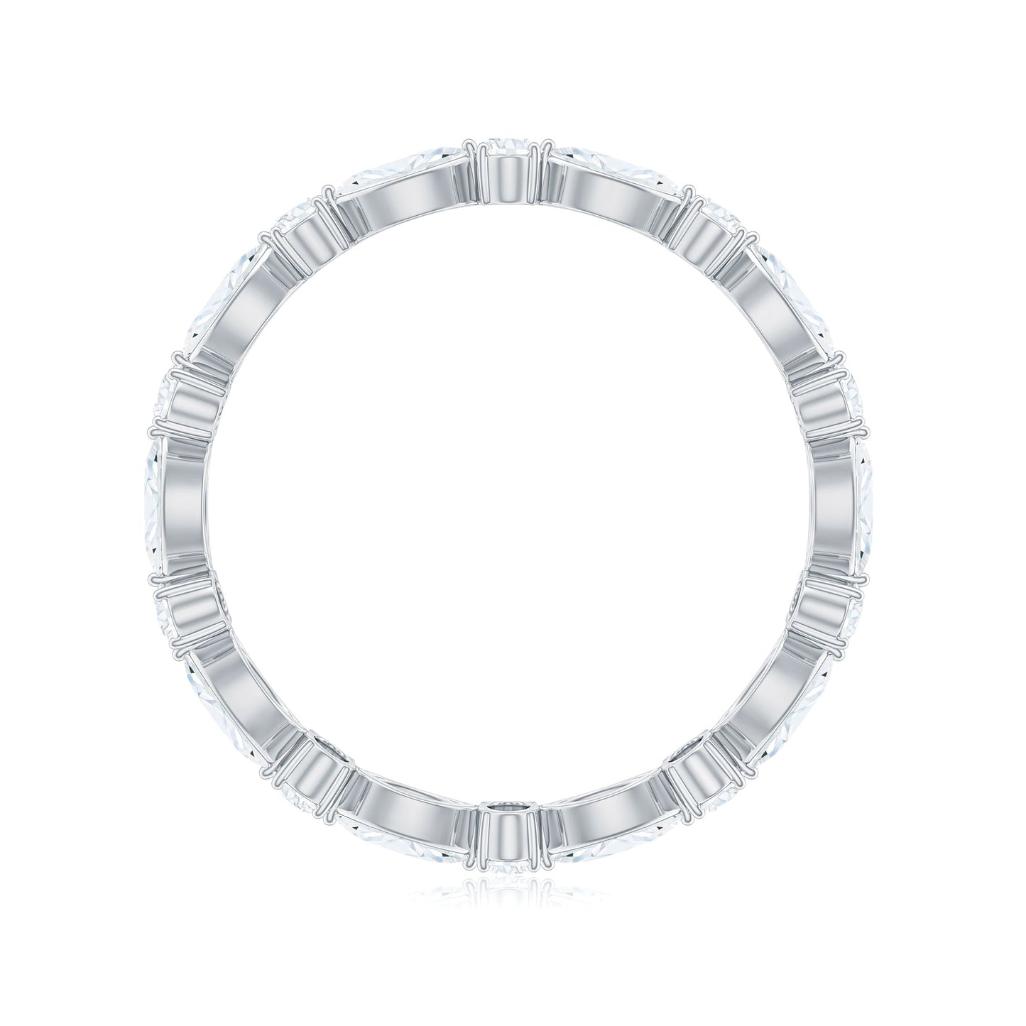 Oval and Marquise Cut Moissanite Stackable Eternity Ring