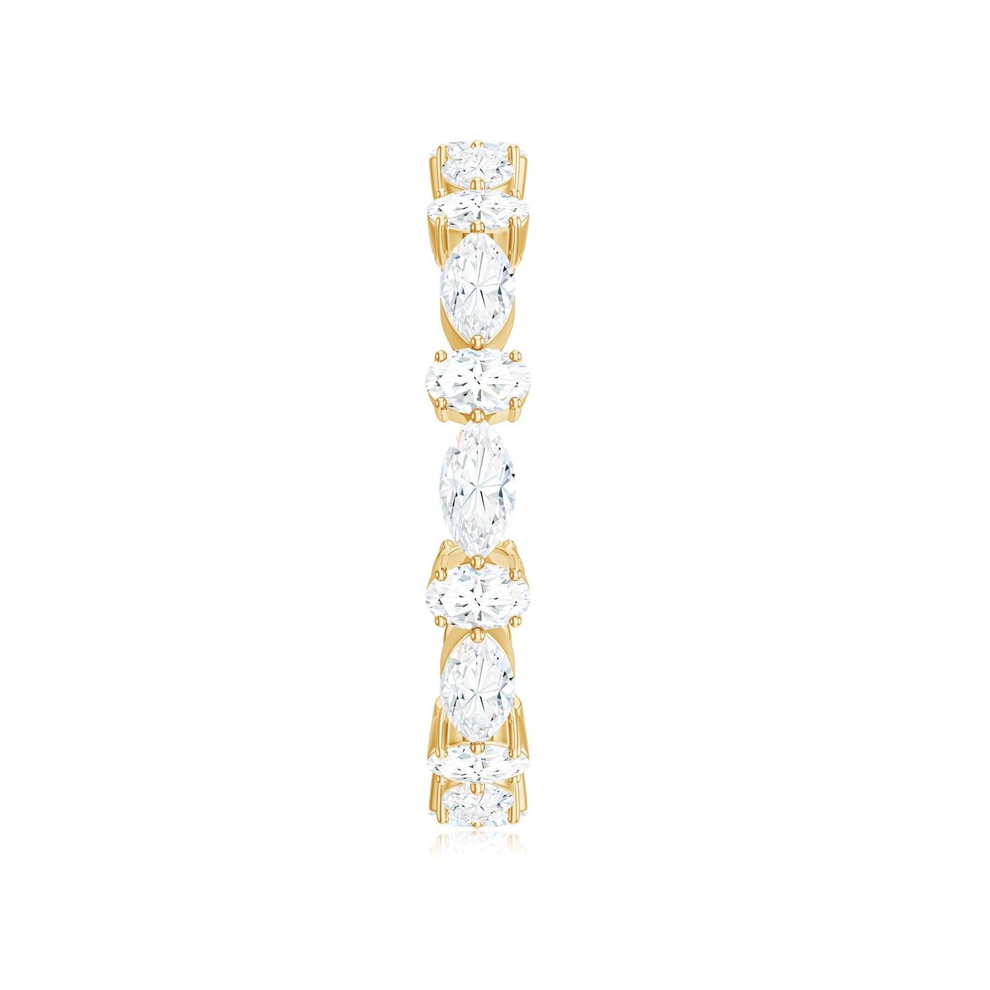 Oval and Marquise Cut Moissanite Stackable Eternity Ring