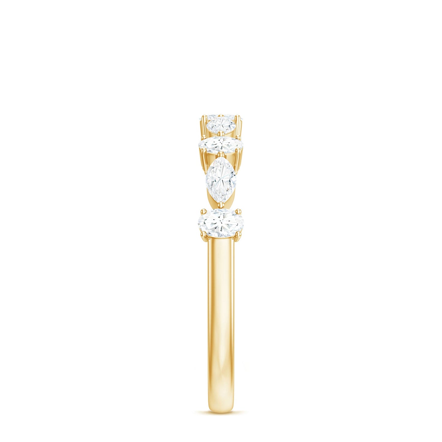 Marquise and Oval Shape Moissanite Half Eternity Ring