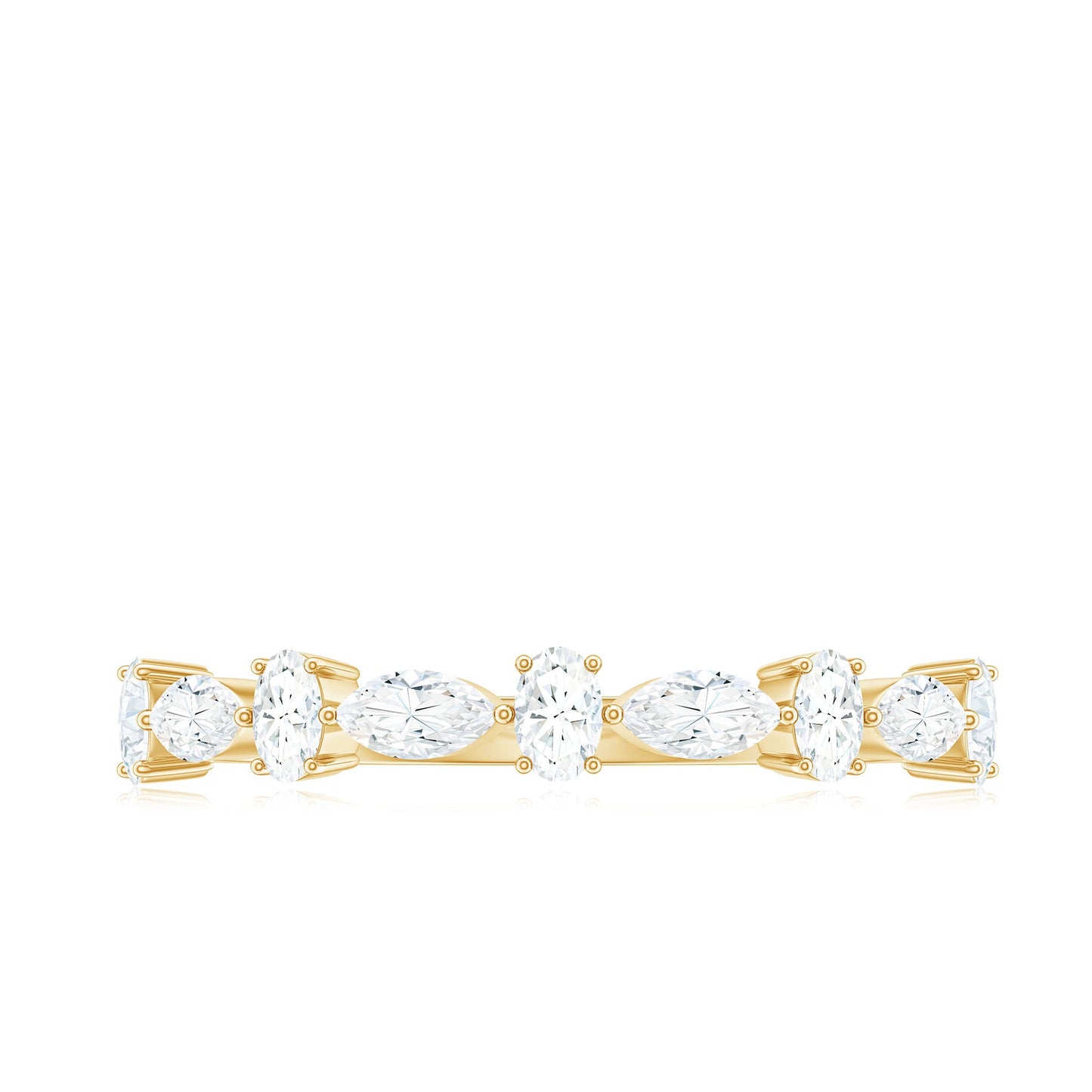 Marquise and Oval Shape Moissanite Half Eternity Ring