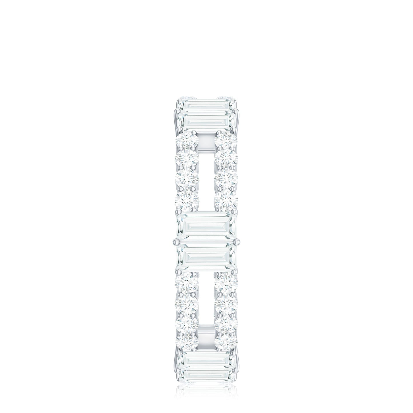 Unique Moissanite Eternity Wedding Band Ring