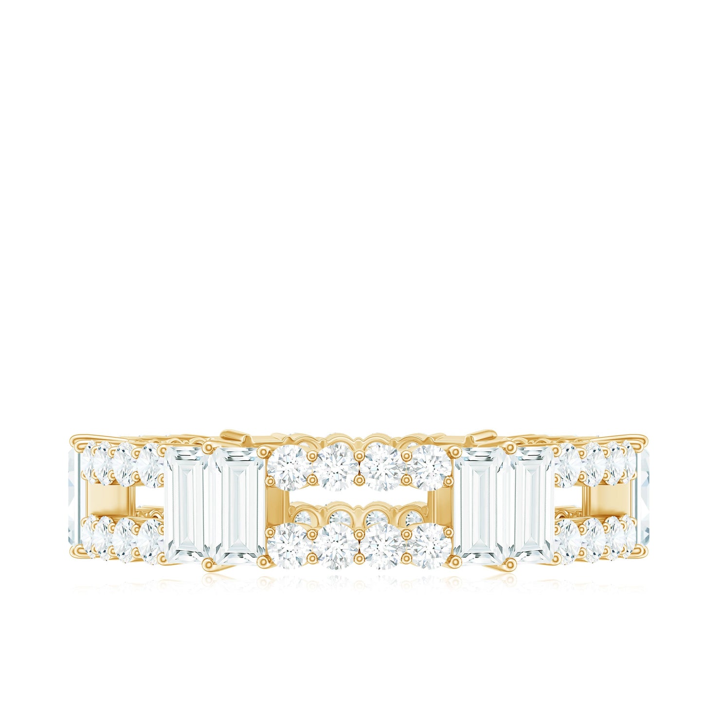 Unique Moissanite Eternity Wedding Band Ring