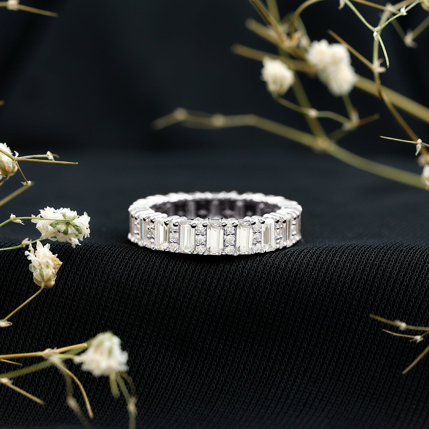 Certified Moissanite Wedding Anniversary Band for Women