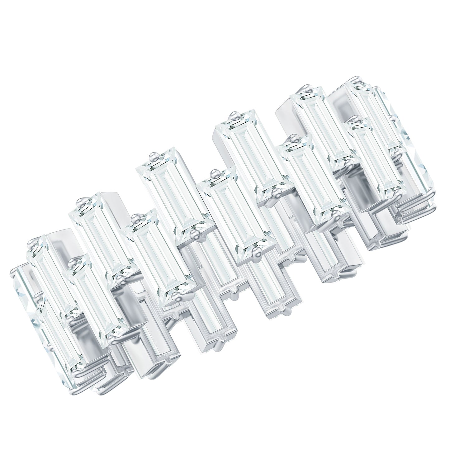 Certified Moissanite Baguette Eternity Band Ring