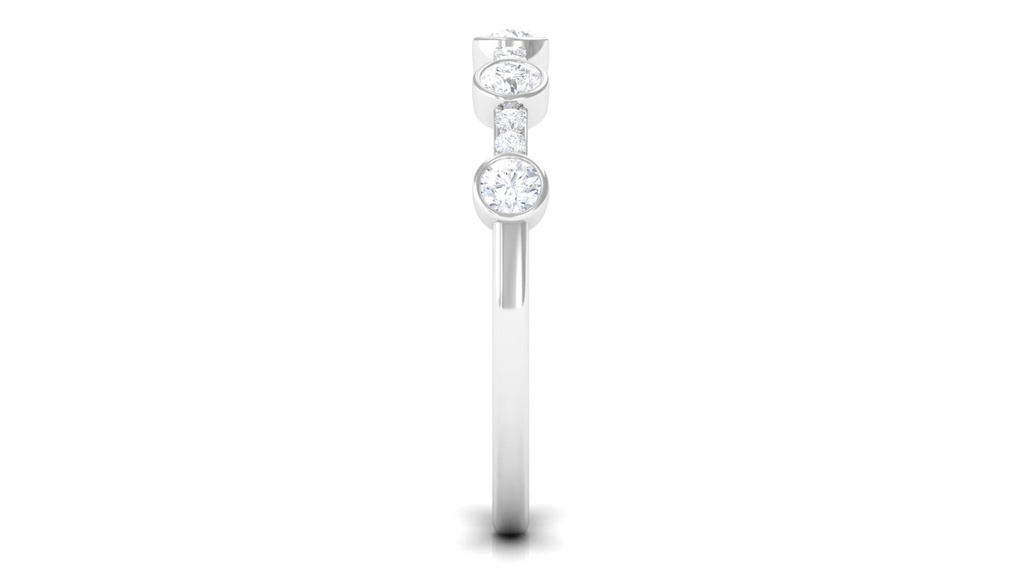 Natural Diamond Half Eternity Ring in Bezel Setting