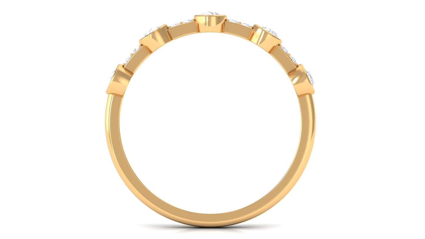 Natural Diamond Half Eternity Ring in Bezel Setting