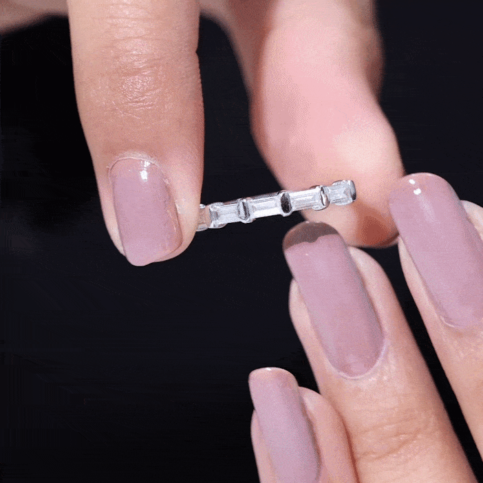 East West Set Moissanite Half Eternity Ring for Her