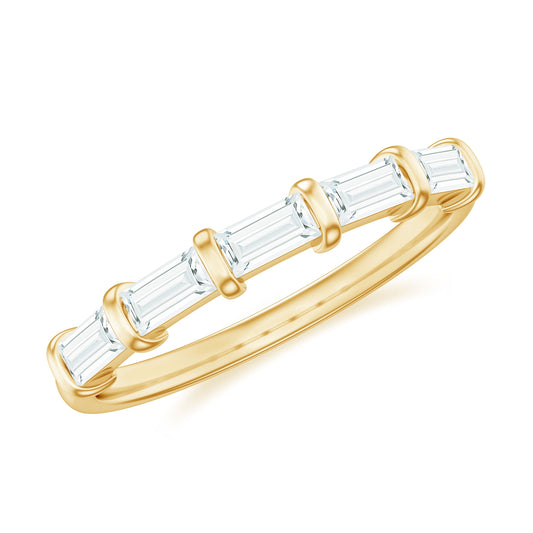 East West Set Moissanite Half Eternity Ring for Her