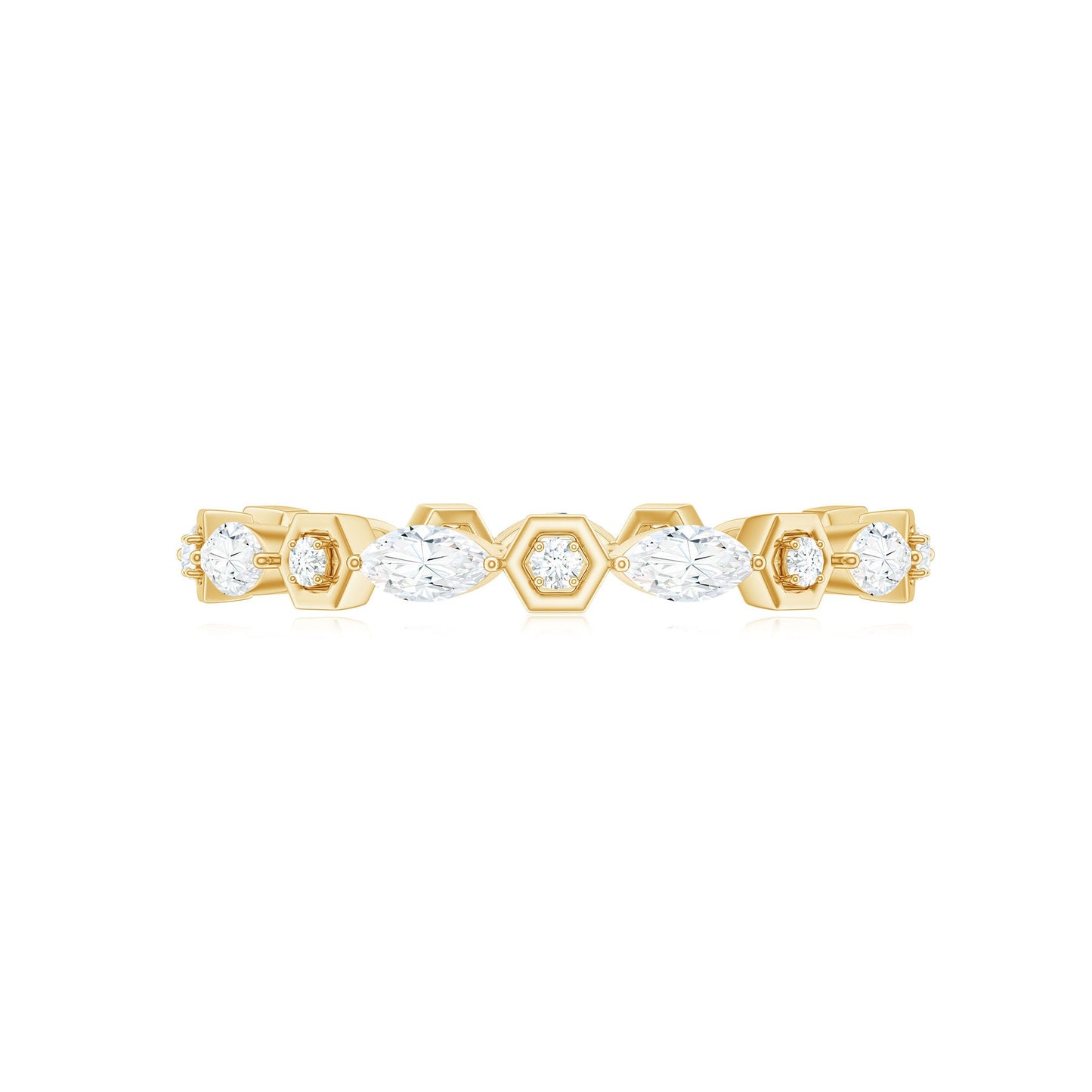 Certified Moissanite Contemporary Eternity Ring