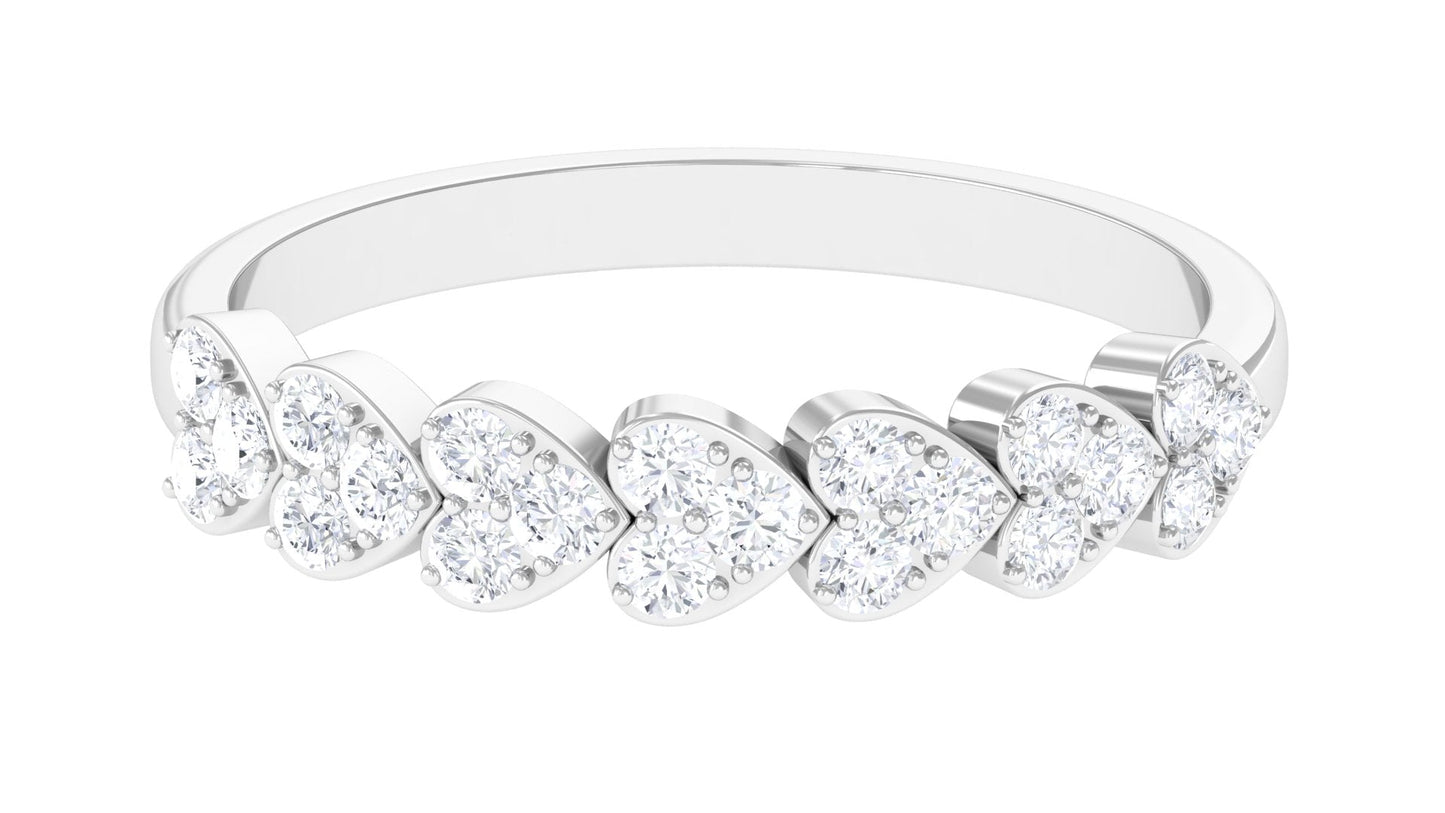 Certified Natural Diamond Heart Eternity Ring in East West Style