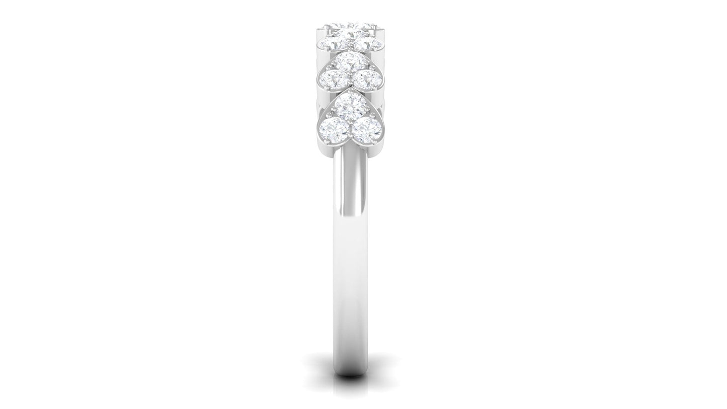 Certified Natural Diamond Heart Eternity Ring in East West Style