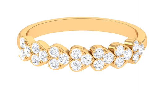 Certified Natural Diamond Heart Eternity Ring in East West Style