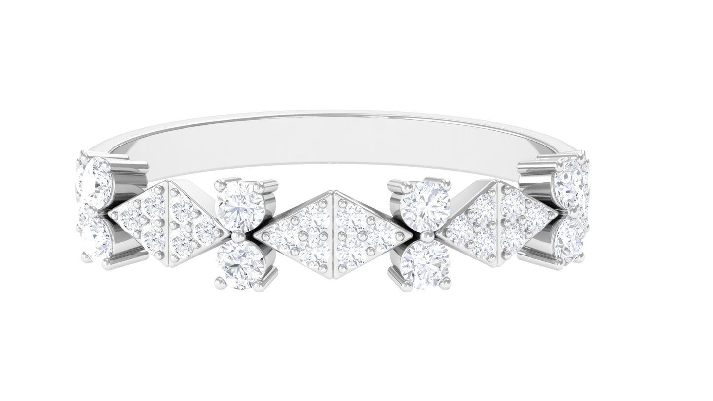 Art Deco Inspired Diamond Half Eternity Ring for Women
