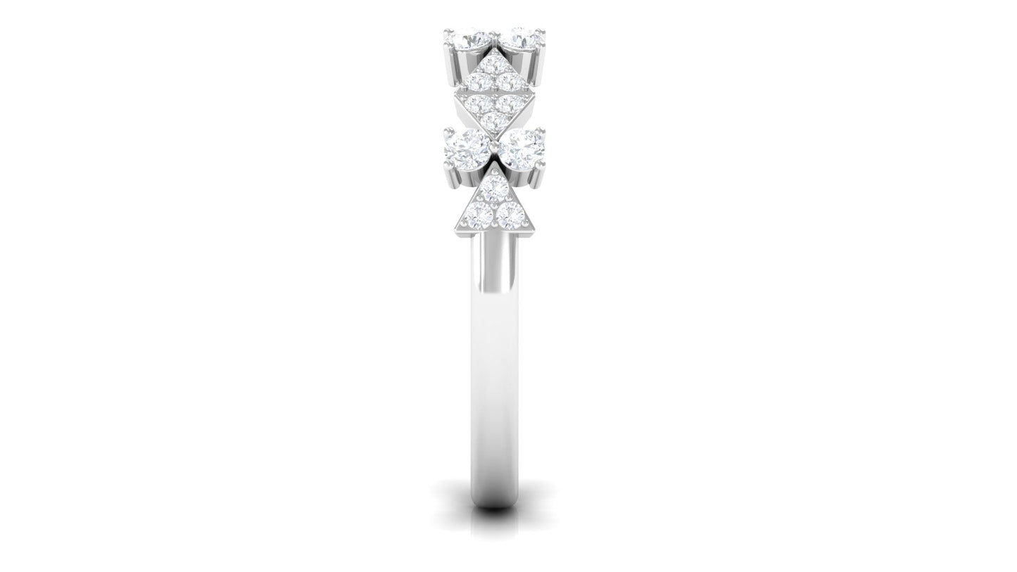 Art Deco Inspired Diamond Half Eternity Ring for Women