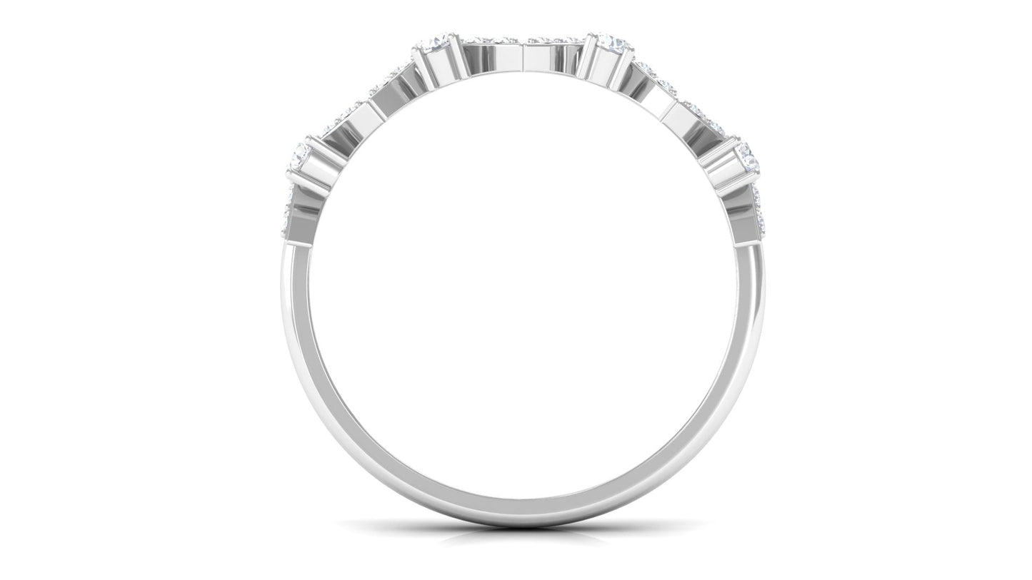 Art Deco Inspired Diamond Half Eternity Ring for Women