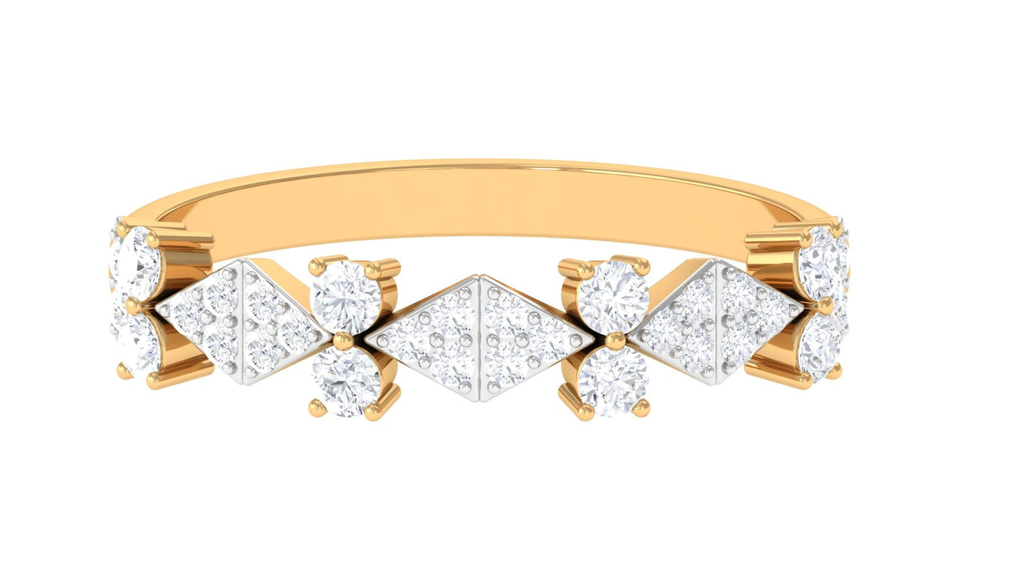 Art Deco Inspired Diamond Half Eternity Ring for Women
