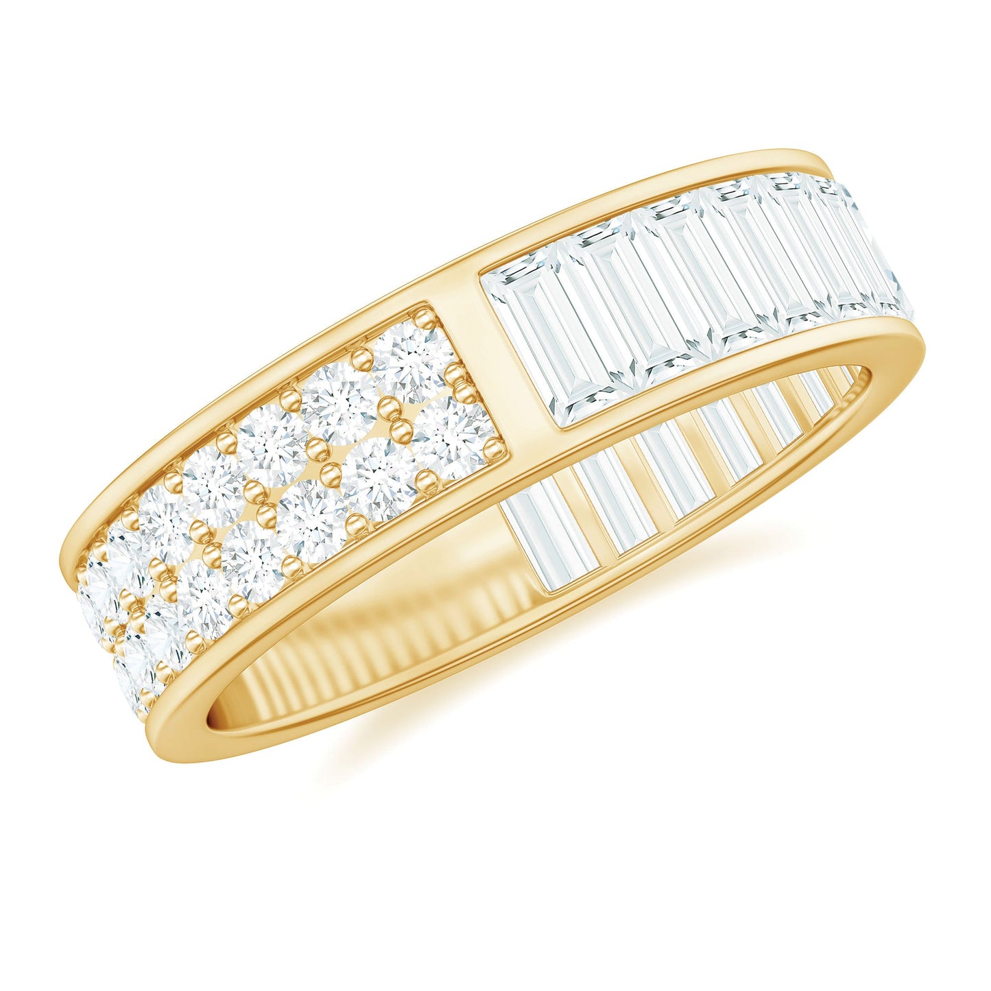 Certified Moissanite Wide Eternity Wedding Band