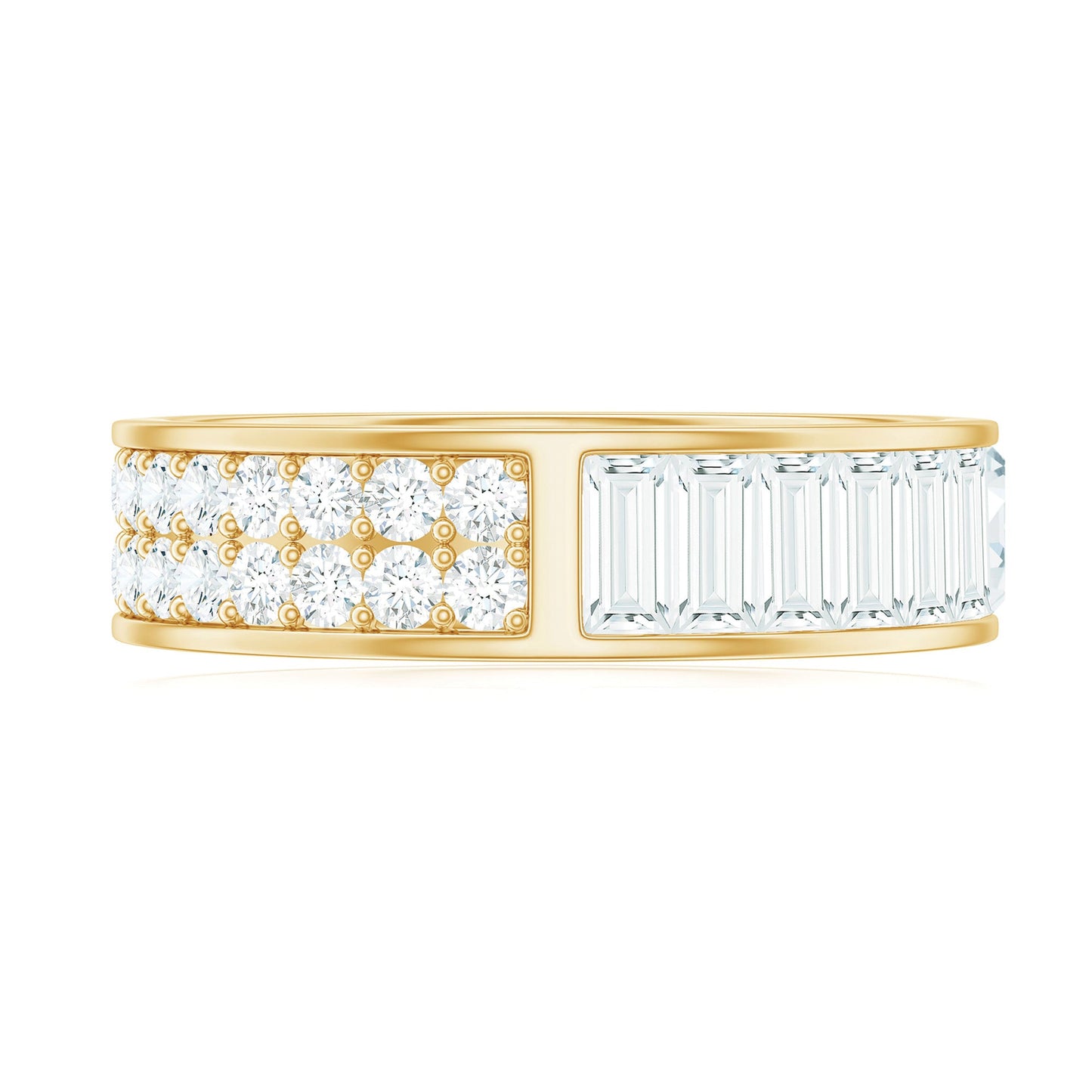 Certified Moissanite Wide Eternity Wedding Band