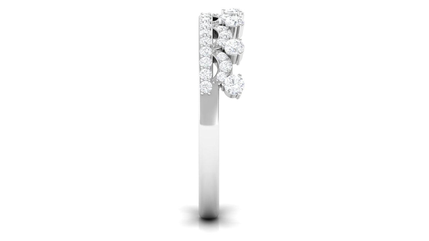 Natural Diamond Half Eternity Ring in Crown Style