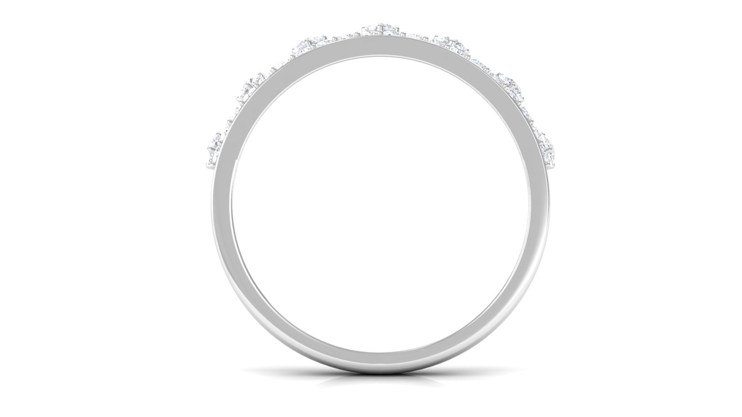 Natural Diamond Half Eternity Ring in Crown Style