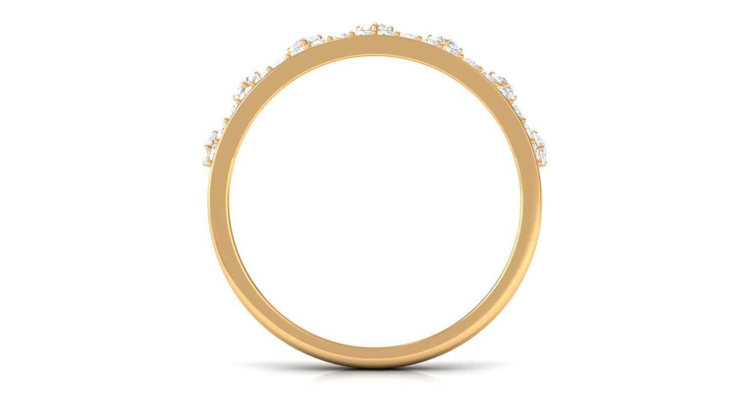 Natural Diamond Half Eternity Ring in Crown Style