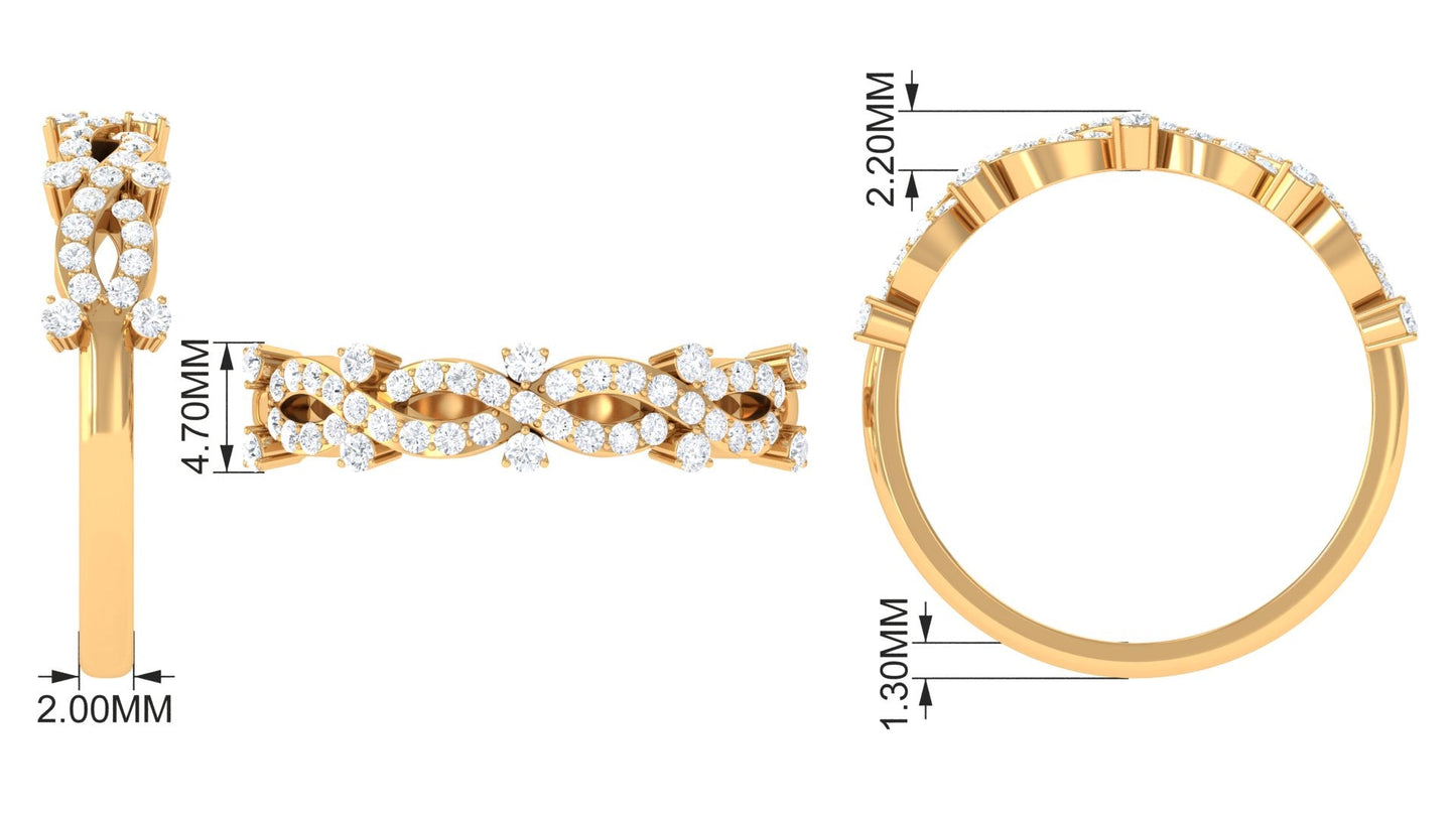 Designer Natural Diamond Infinity Half Eternity Ring