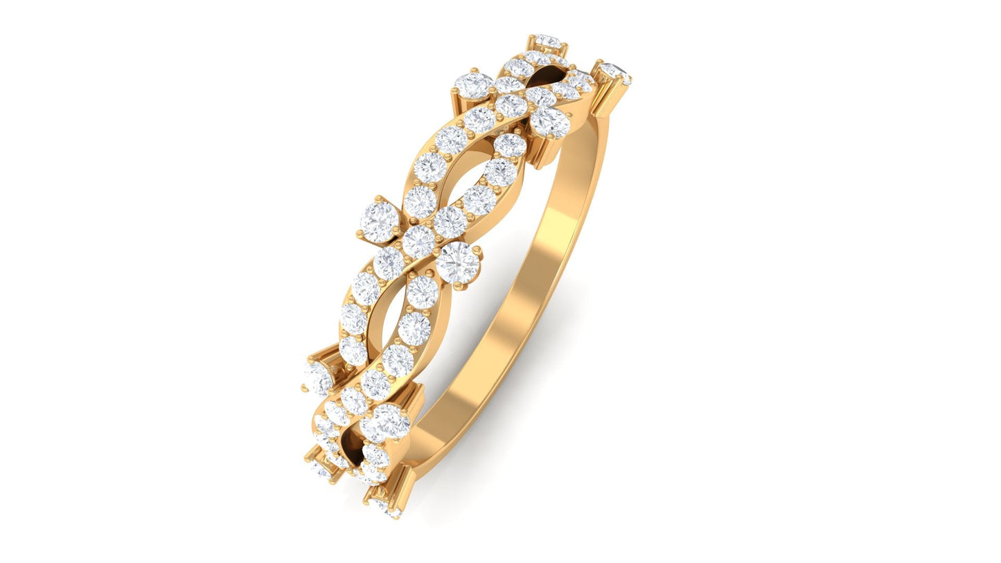 Designer Natural Diamond Infinity Half Eternity Ring