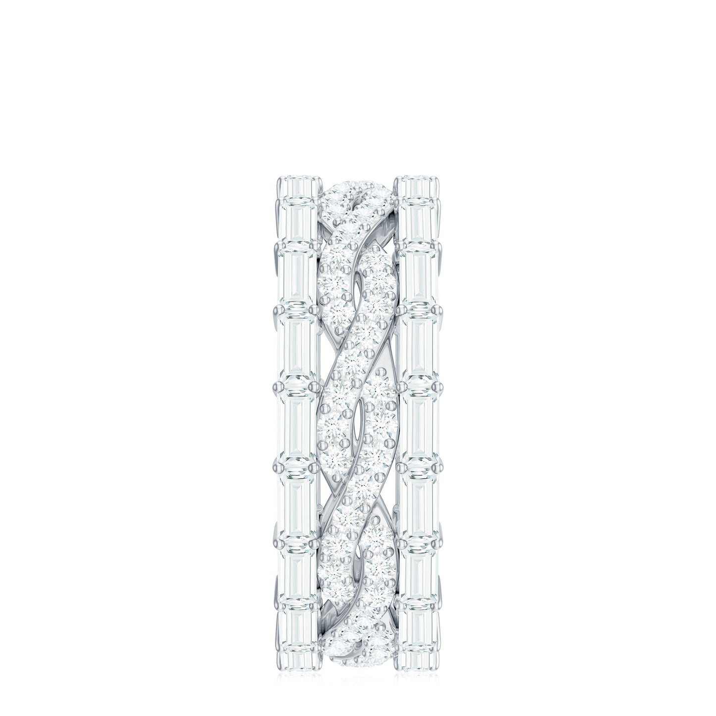 Certified Thick Moissanite Infinity Wedding Band Ring