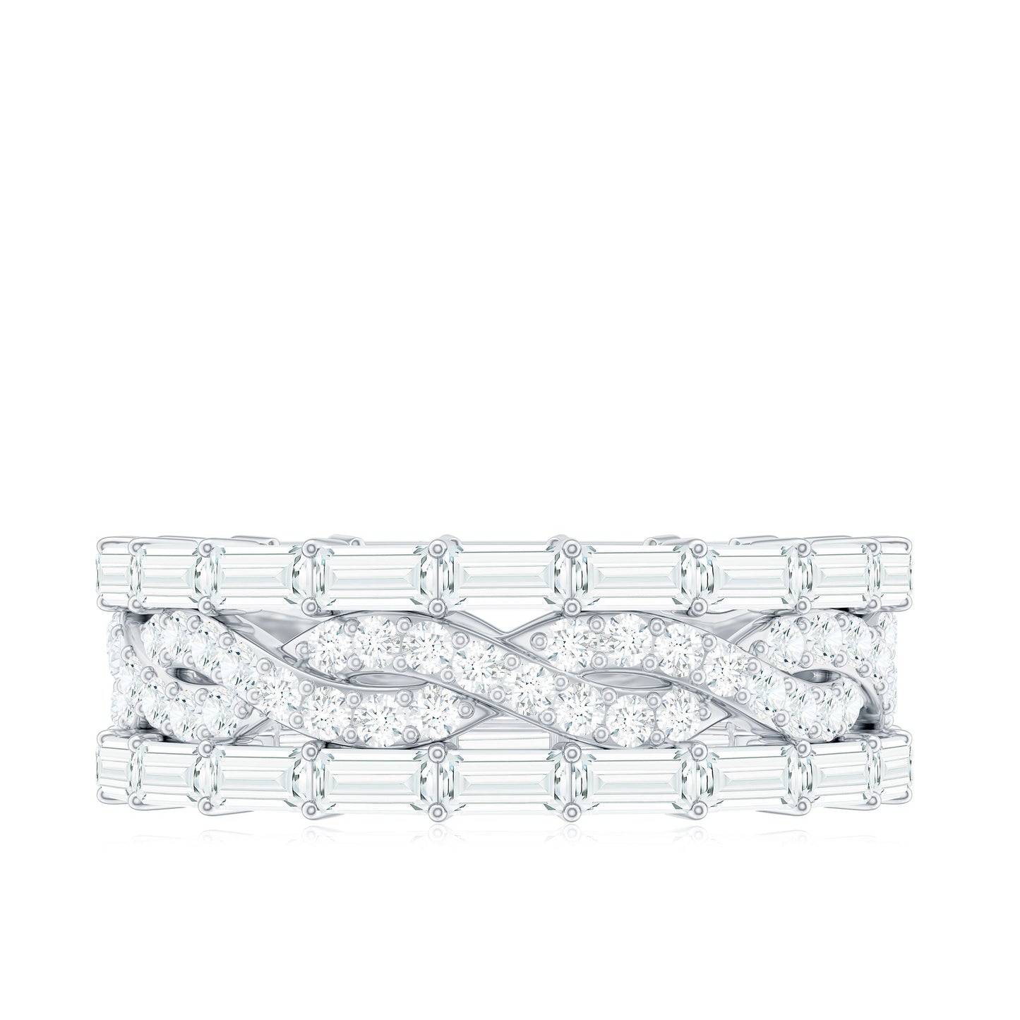 Certified Thick Moissanite Infinity Wedding Band Ring