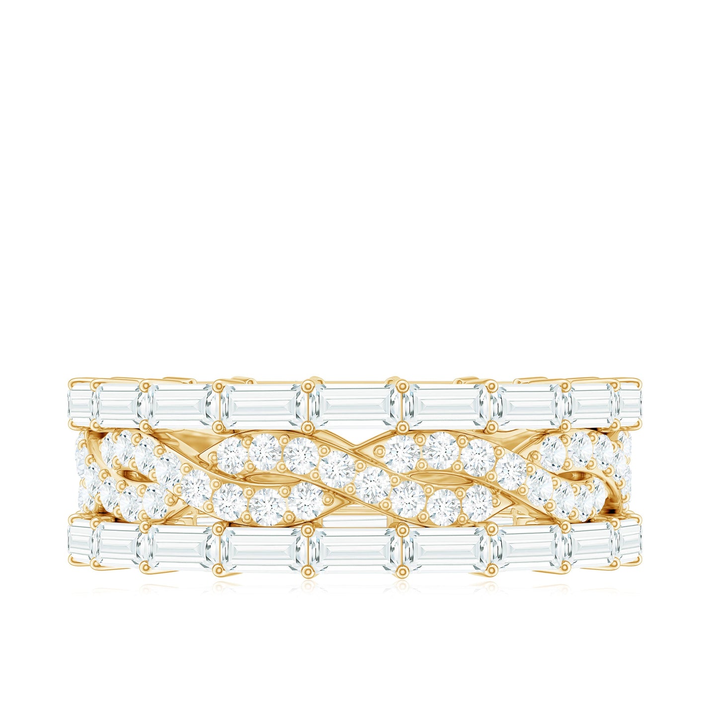 Certified Thick Moissanite Infinity Wedding Band Ring
