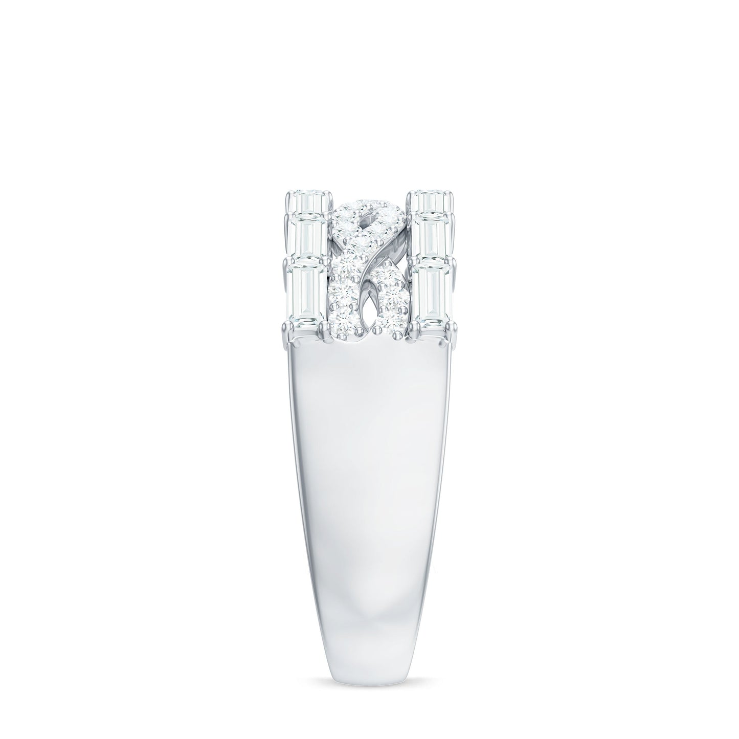 Infinity Style Moissanite Half Eternity Band Ring