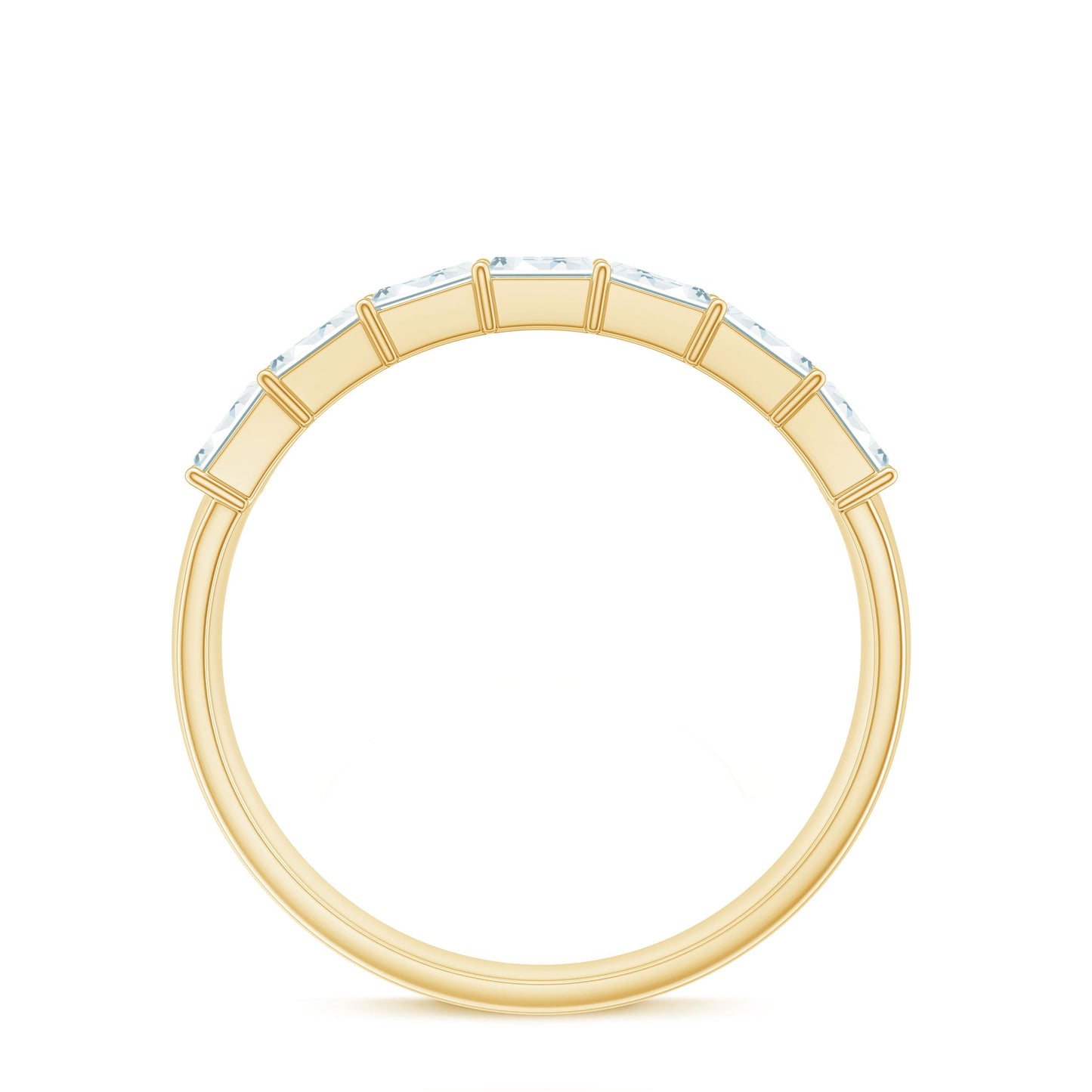 Infinity Style Moissanite Half Eternity Band Ring