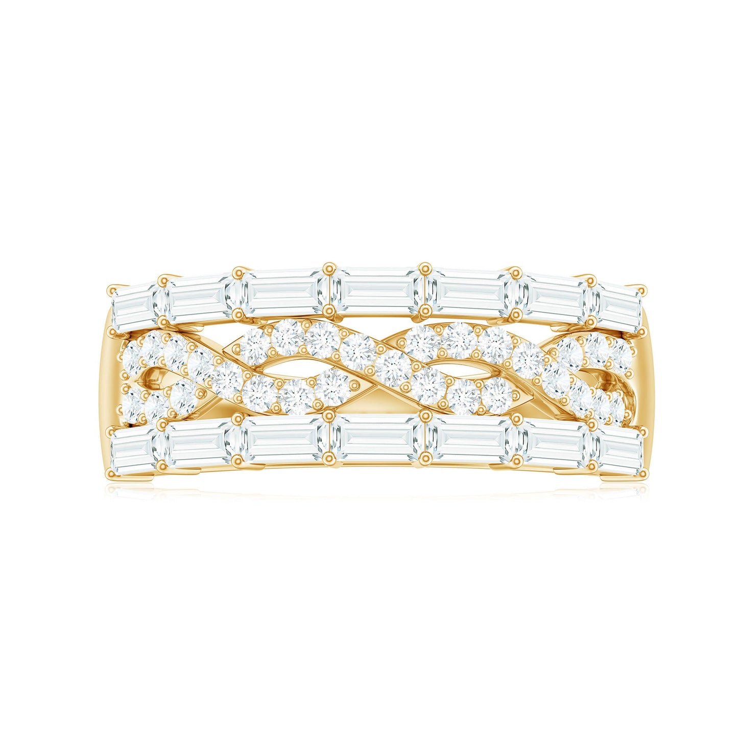 Infinity Style Moissanite Half Eternity Band Ring
