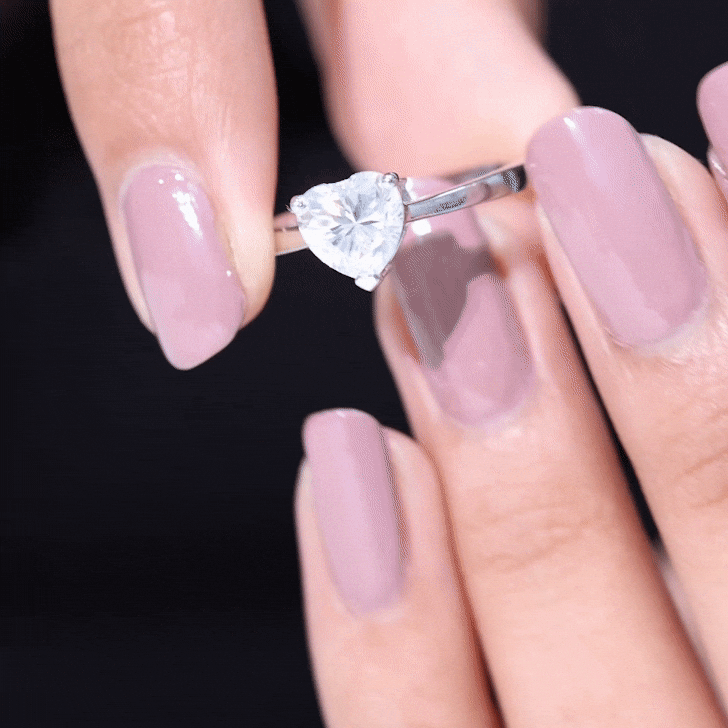 Certified 1.5 Carat Moissanite Heart Ring For Women