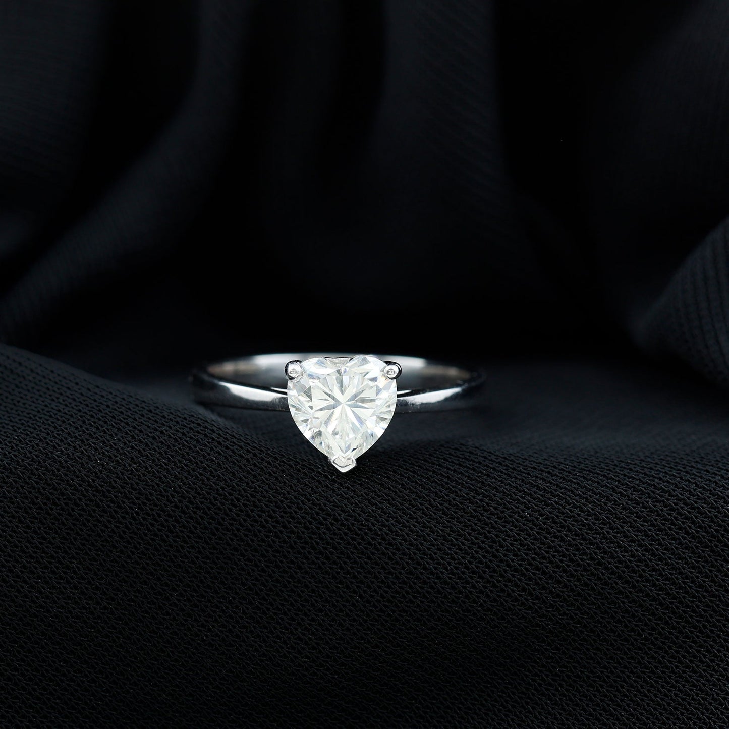 Certified 1.5 Carat Moissanite Heart Ring For Women