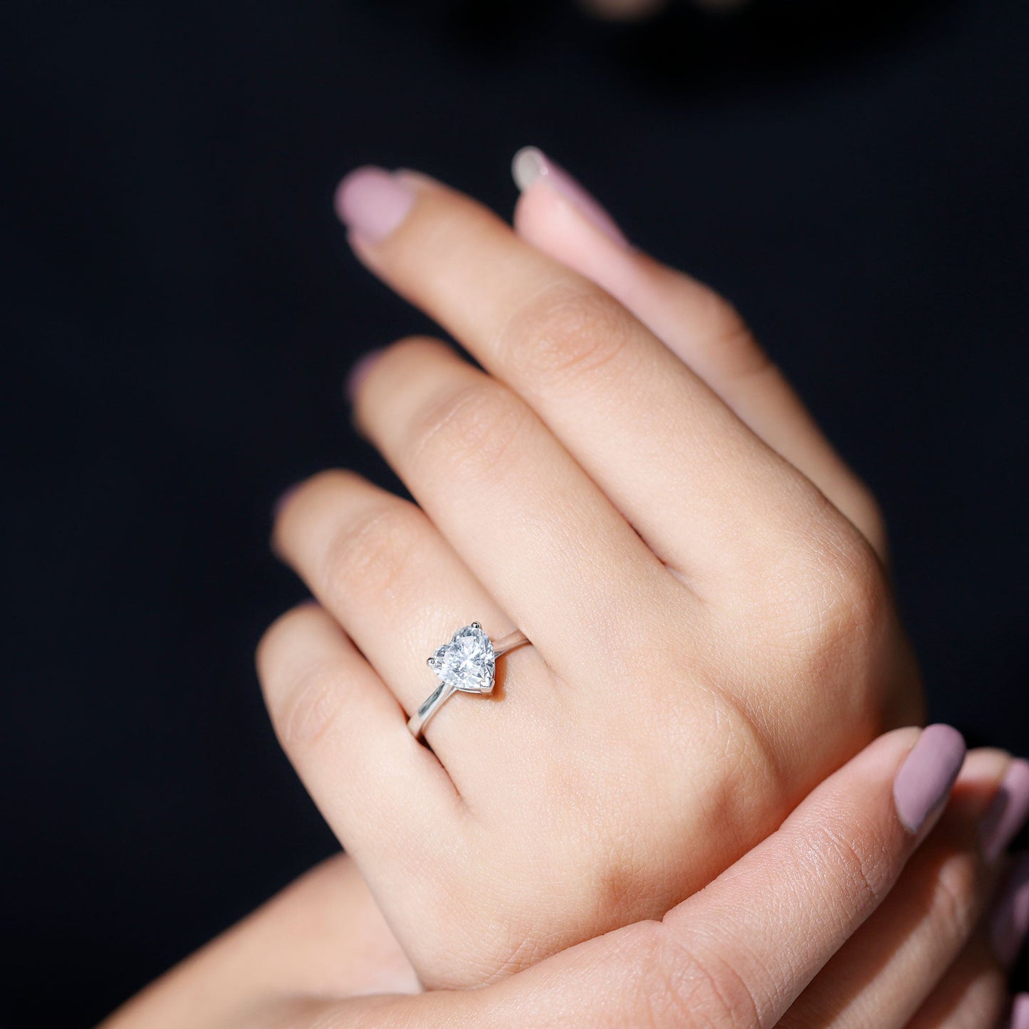 Certified 1.5 Carat Moissanite Heart Ring For Women