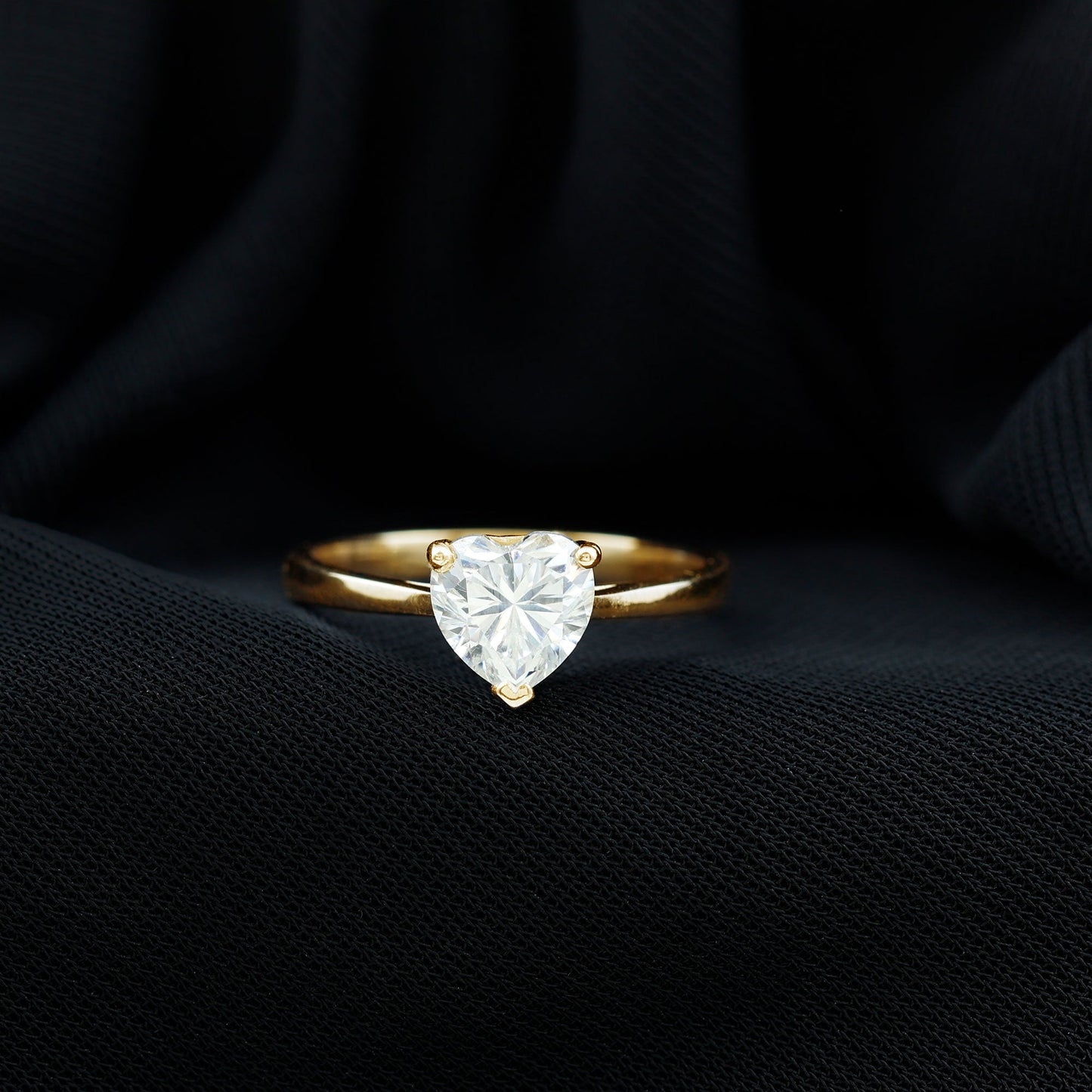 Certified 1.5 Carat Moissanite Heart Ring For Women