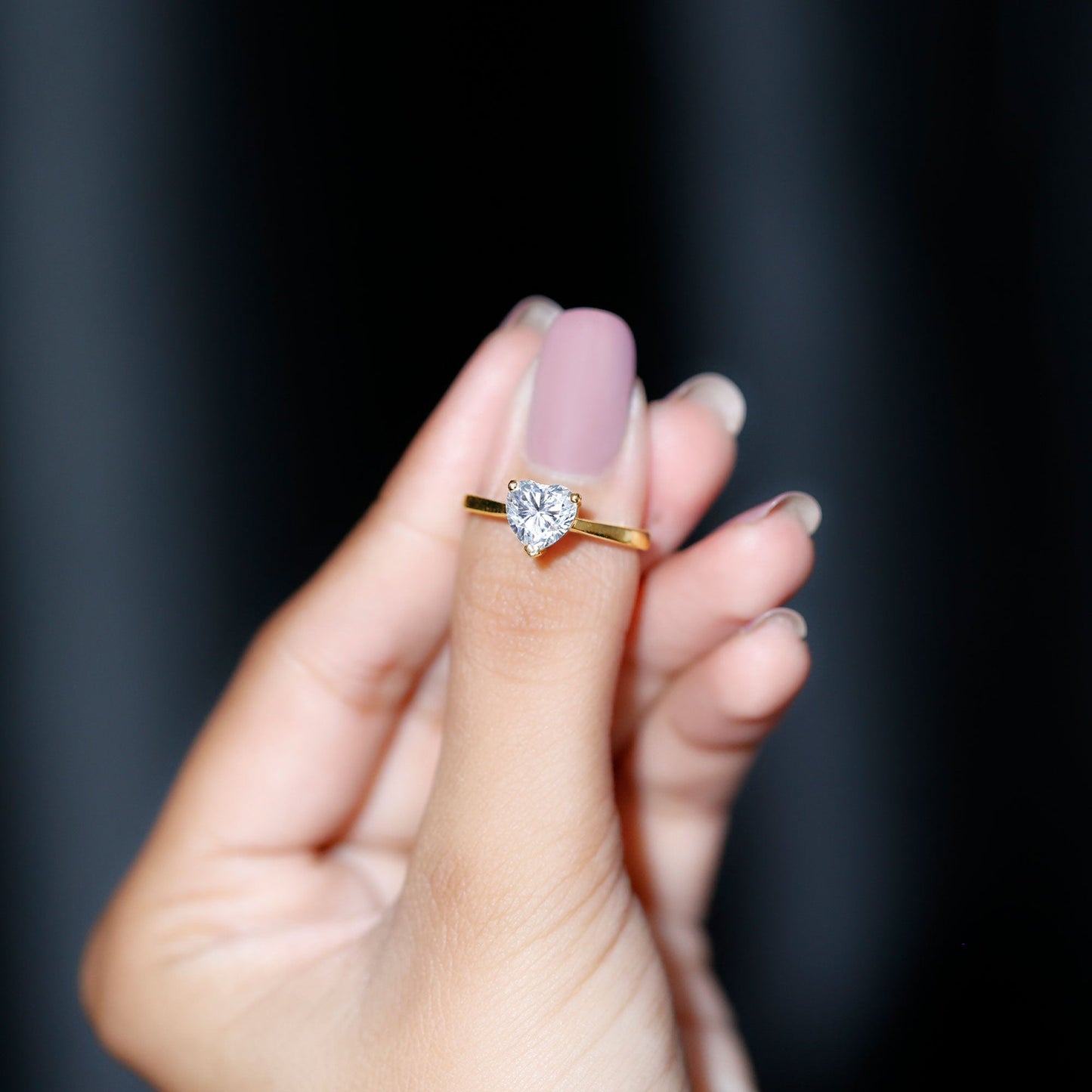 Certified 1.5 Carat Moissanite Heart Ring For Women