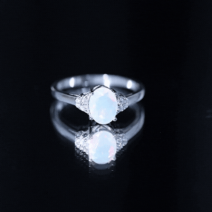 1.2 Carat Classic Ethiopian Opal Oval Engagement Ring