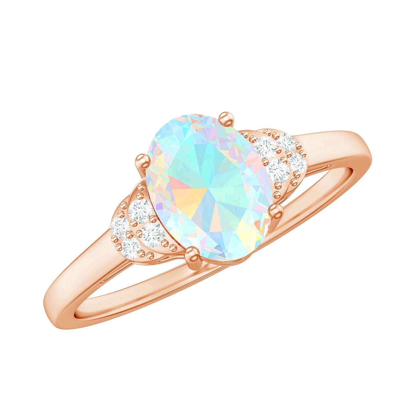 1.2 Carat Classic Ethiopian Opal Oval Engagement Ring