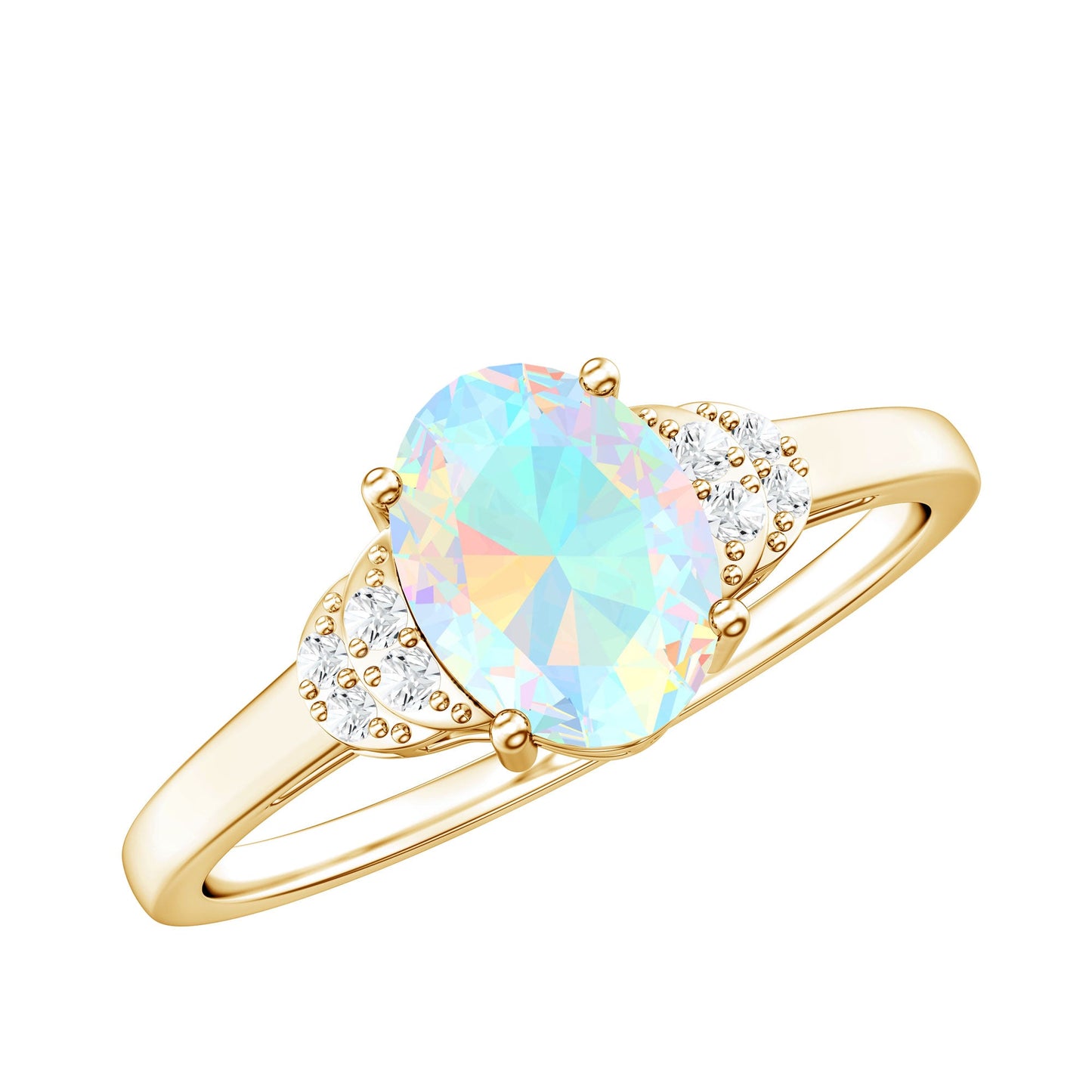 1.2 Carat Classic Ethiopian Opal Oval Engagement Ring