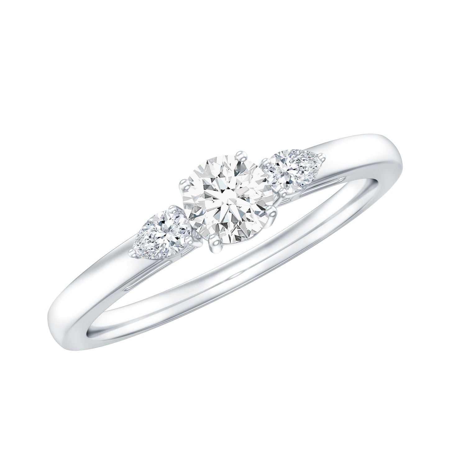 Certified Moissanite 3 Stone Promise Ring
