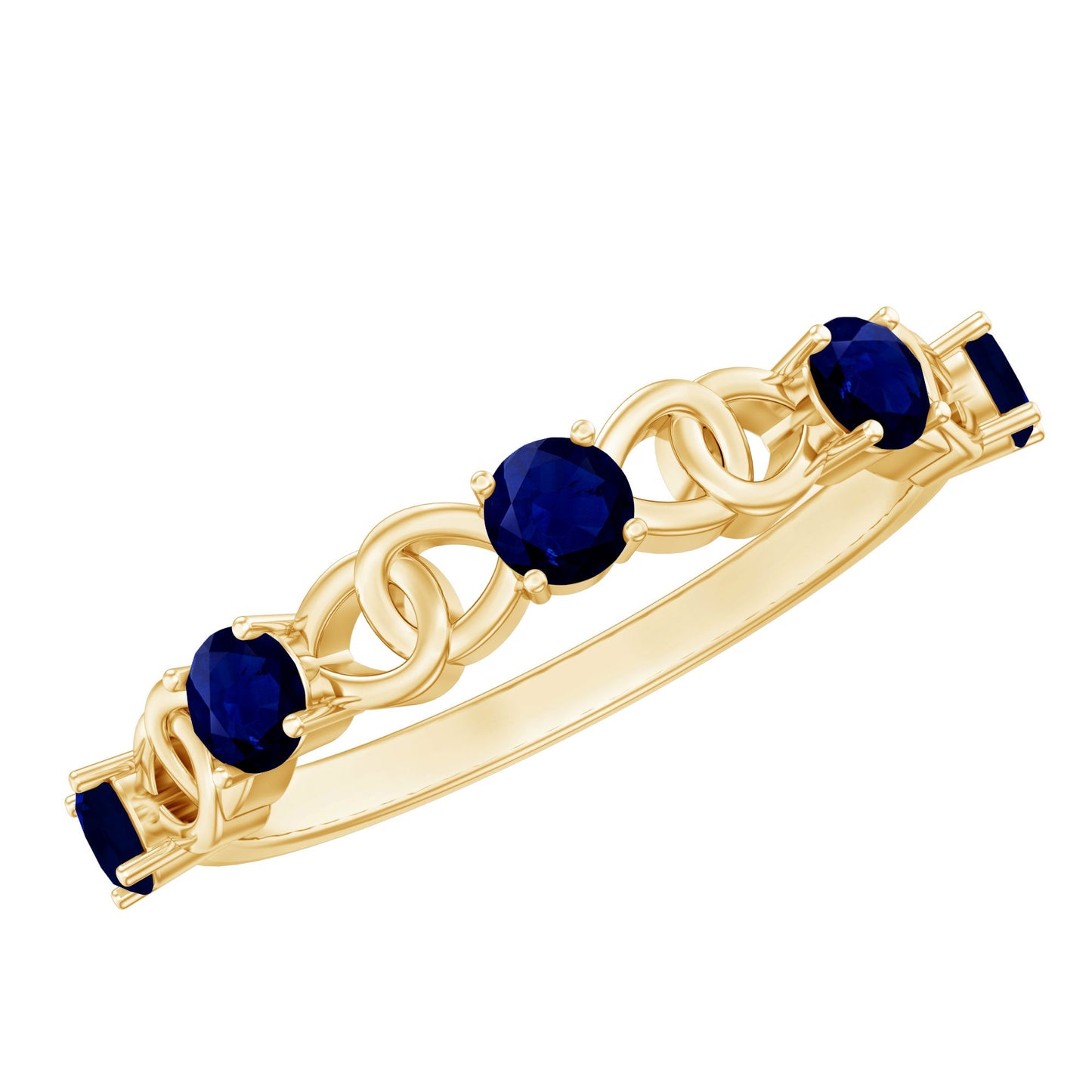 Natural Blue Sapphire Infinity Half Eternity Ring