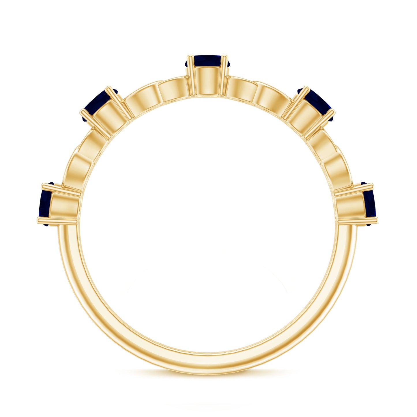 Natural Blue Sapphire Infinity Half Eternity Ring