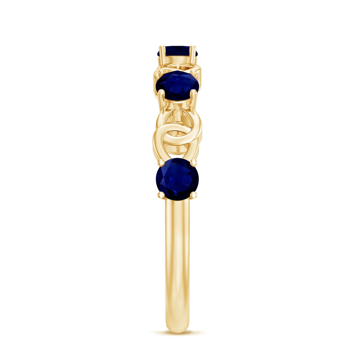 Natural Blue Sapphire Infinity Half Eternity Ring